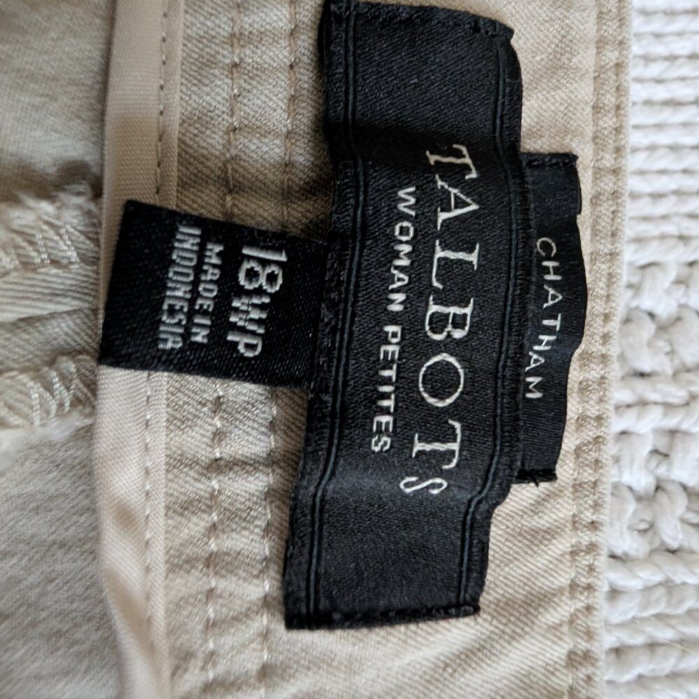 Rare Talbots Plus Size Chatham Pants in Beige, size 18WP (equivalent to 16W) - Picture 2 of 7